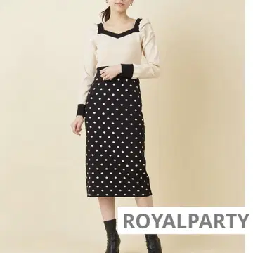 ROYALPARTY 모듬 파워숄더 니트 타이트 원피스
