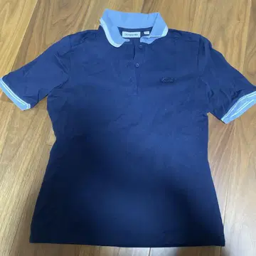 LACOSTE 슬림핏 피케 셔츠 36 네이비