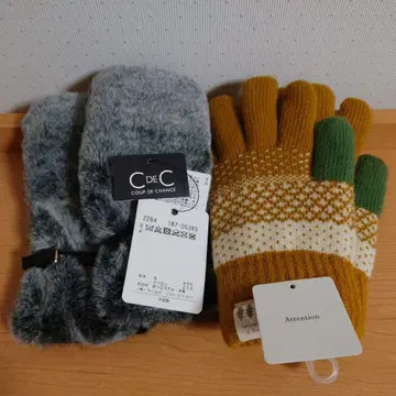 C de C 퍼 니트 핑거리스 장갑 & 두꺼운 장갑