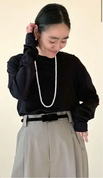 COUDRE 롱 슬리브 T 블랙