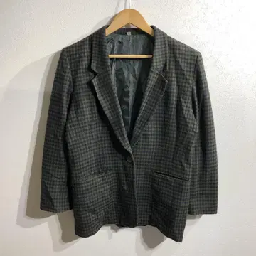 그레이 계열 체크 테일러드 자켓