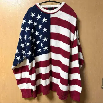 90s 구제 의류 USA STRUCTURE 성조기 컬러 니트 스웨터