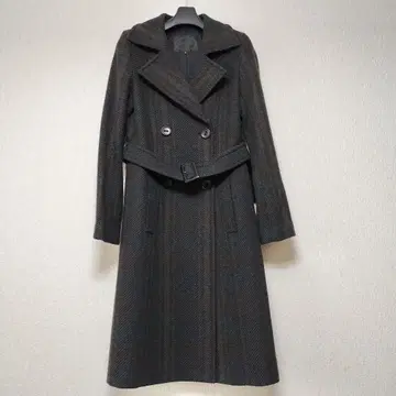 UNTITLED 벨트 롱 코트 캐시미어 혼방