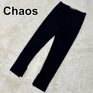 Chaos 카오스 니트 슬릿 팬츠 이지 팬츠 블랙 스트레치