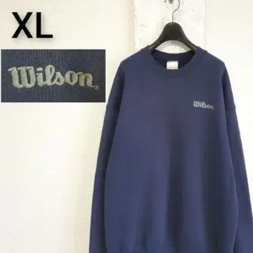 90s USA 윌슨 맨투맨 네이비 로고 자수 L