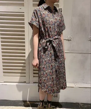 멜랑주 셔츠 원피스