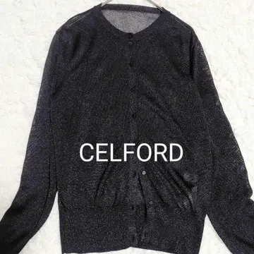 셀포드 CELFORD 라메 시어 가디건 블랙