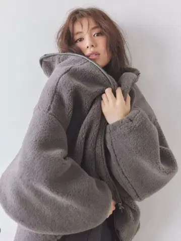 COCO DEAL 코코딜 보아 블루종 차콜