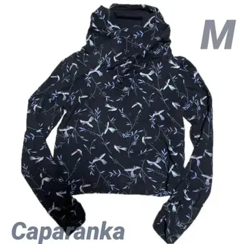 Caparanka 꽃무늬 긴팔 T셔츠 M 블랙 새 패턴 caparanka