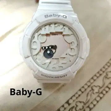 Baby-G 화이트 손목시계 새상품급 배터리 방전