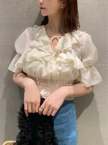 SNIDEL 프릴 볼레로 set 블라우스