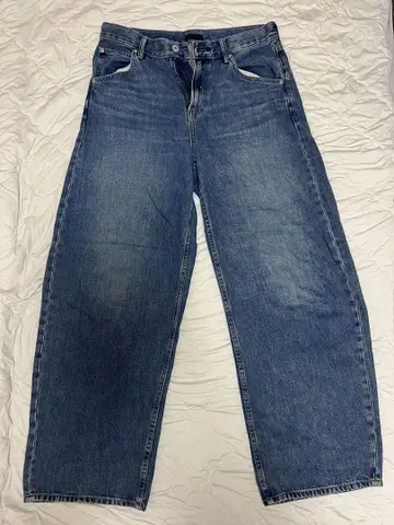 유니클로 배기 커브 청바지 27인치 블루