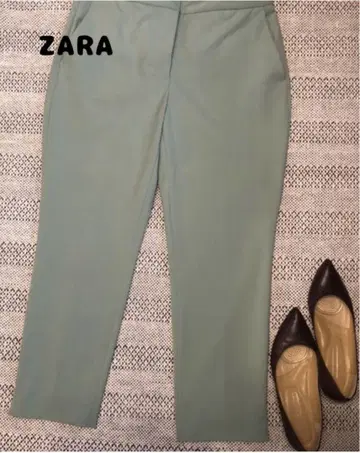 ZARA 민트 그린 팬츠 XL 캐주얼 스트레치