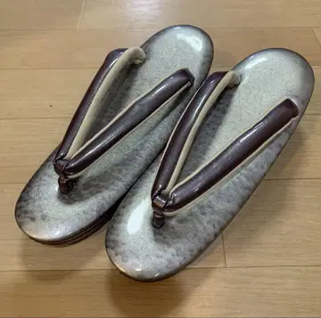 일본 의류 조리 실버와 퍼플 브라운 에나멜 L 사이즈