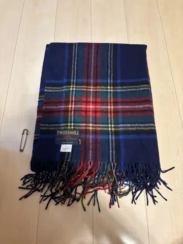 TWEEDMILL 타탄 체크 머플러 네이비