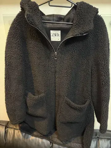 ZARA 플리스 자켓 블랙 S