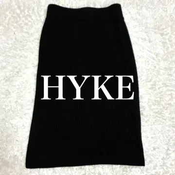 새상품급 HYKE 리브 니트 양모 울 스커트 사이즈 1 블랙