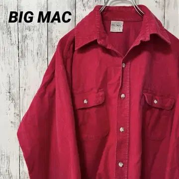 C2531 BIG MAC 70s 빈티지 플란넬 셔츠 긴팔 무지 레드