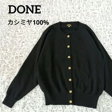 DONE 골드 버튼 블랙 가디건 M 캐시미어 100%