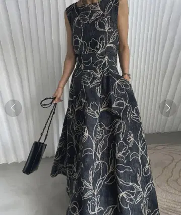 Ameri DENIM LIKE FLOWER DRESS