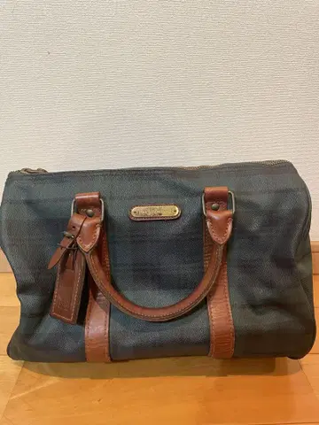 보스턴 백 다크 그린 체크