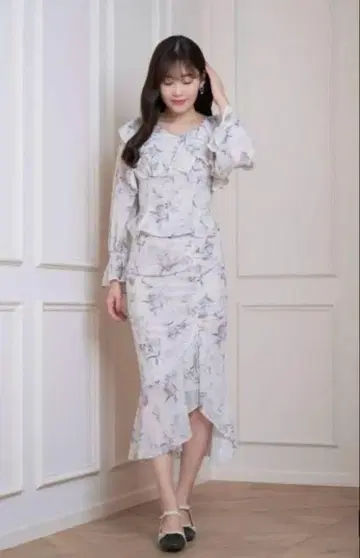 herlipto Gentiana Print Frill Set Up