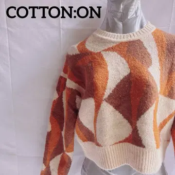 COTTON:ON 오렌지 계열 스웨터 [ XS ] 크롭 기장 니트 스웨터