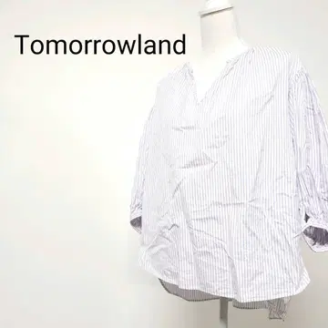 Tomorrowland 핀스트라이프 하프 슬리브 셔츠 블라우스