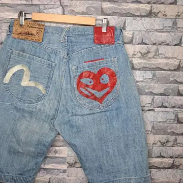 초레어 에비수 YAMANE 오사카 신사이바시 한정판 하트 데님 숏팬츠