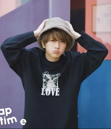 Nissy naptime 프린트 풀오버 티셔츠 화이트 M 사이즈