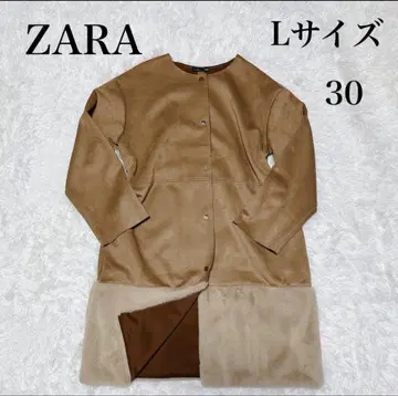 ZARA 자라 노카라 코트 벨로아 무스탕 L 사이즈