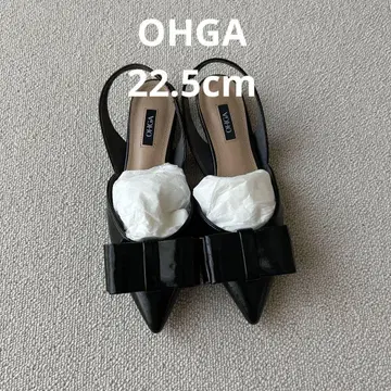 OHGA 오오가 리본 펌프스 블랙 22.5cm