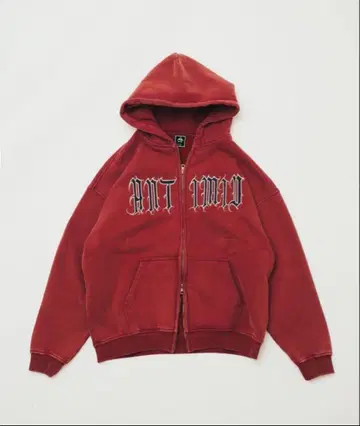 antimid 지퍼 후드티 빨간색