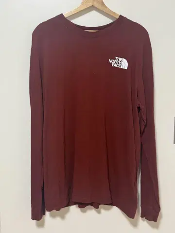 THE NORTH FACE 버건디 긴팔 티셔츠