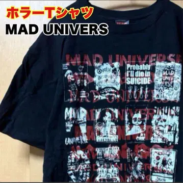 새상품급 MAD UNIVERSE 호러 프린트 T셔츠 블랙 XL