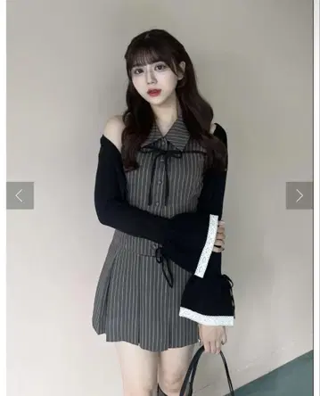 올리브데올리브 YUI 기획 유이 벨 슬리브 리본 볼레로 블랙