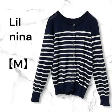 Lil nina 릴니나 얇은 소재 긴팔 가디건 네이비 계열 M 보더