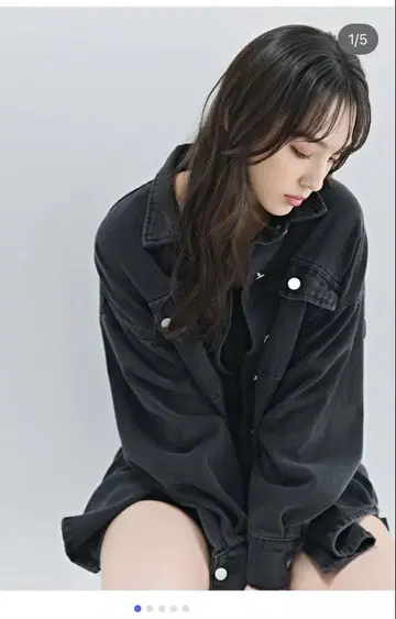an chic 블랙 데님 자켓 M