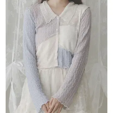 메리제니 fog color blocking cardigan
