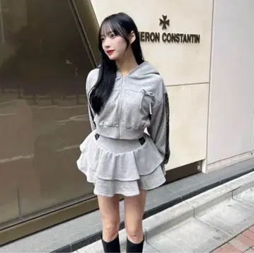 GRL 리본 후드티 x 미니 스커트 맨투맨 셋업 [ pm598 ]