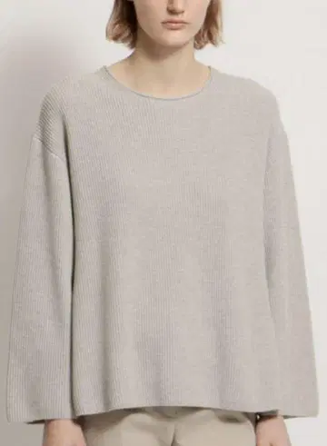 Theory Clean Cottoncash Open Neck LS PO