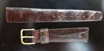 크로커다일 천연 가죽 벨트 브라운 R-2