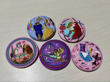 디즈니 자수 캔뱃지 5개 세트