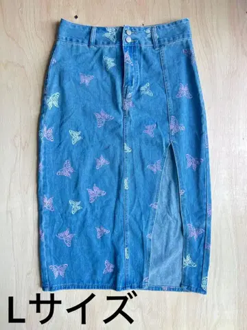 BUTTERFLYDENIM 나비 데님 타이트 스커트 L 사이즈