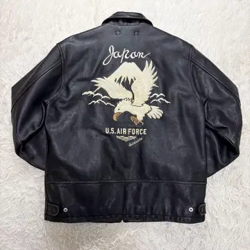 레어 XL AVIREX vintage suka jacket 블랙 자수