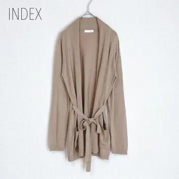 인덱스 허리 리본 가디건 숄 월드 L 베이지