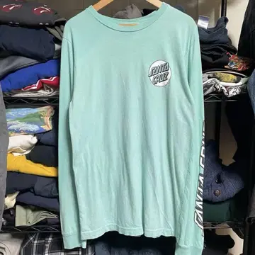 SANTA CRUZ 산타크루즈 민트 그린 긴팔 T셔츠 스케이트
