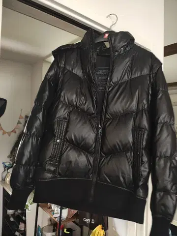 블랙 다운 자켓 퍼 포함