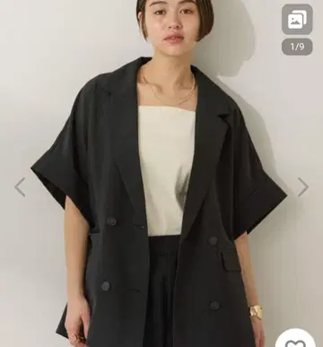 블랙 반팔 테일러드 자켓 아메리칸 홀릭 미사용 새상품 택 포함