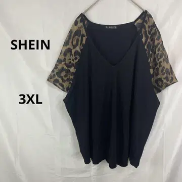 SHEIN 쉬인 레오파드 무늬 반팔 티셔츠 [ 3XL ] 빅 사이즈 한국